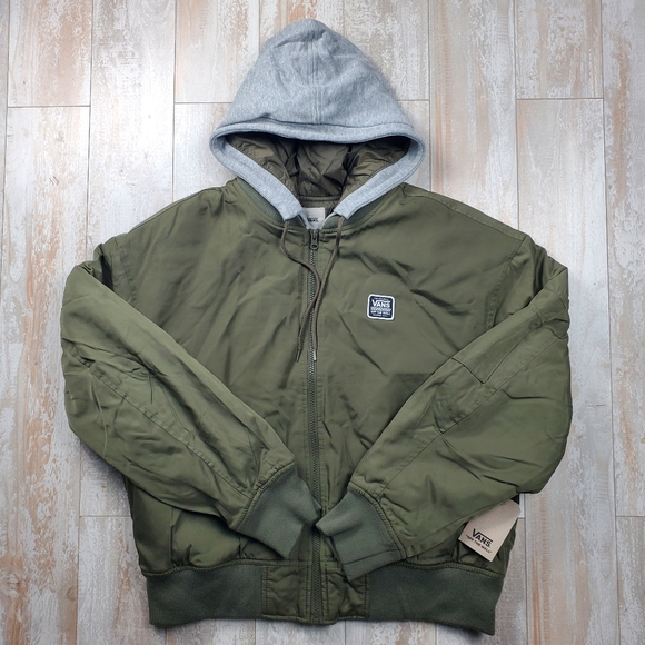 Vans Jackets & Coats Vans Check Boom Hooded Bomber Jacket Womens
